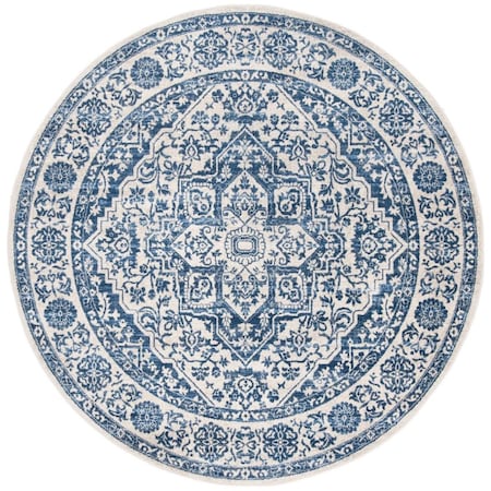 Safavieh 11 x 11 ft. Brentwood Power Loomed Round Area Rug; Navy & Light Grey BNT832M-11R